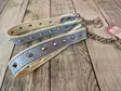 Dog Collar Semi-Slip Studded Leather Light Blue - Half-Choke Dog Collars - KOIRATARS50 - 1