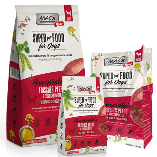 MACs Superfood för Hundar Vuxen hundmat Med Häst - Specialtorkad mat - 4027245903640 - 1