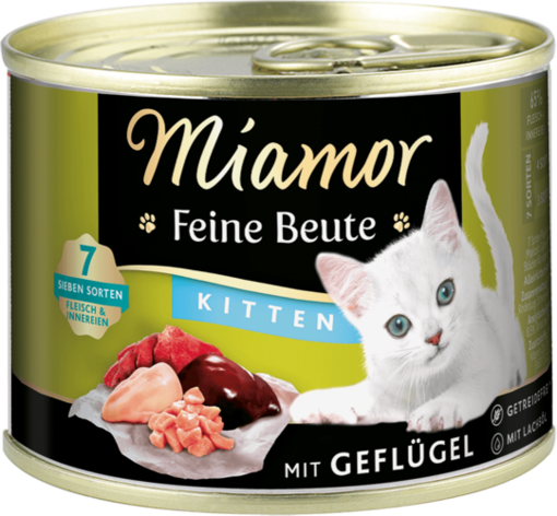 Miamor Fine Prey Kitten Poultry Wet Cat Food 185g - Wet Cat Food Cans - 4000158744500 - 1