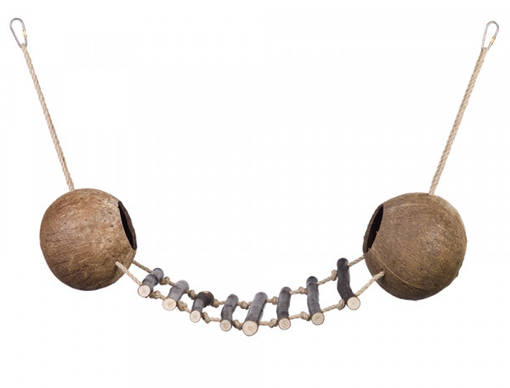 Nobby Coconut Nest with Hanging Toys - Rabbit and Rodent Nest Boxes and Accessories - 4033766317170 - 1