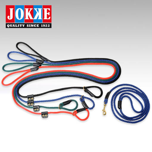 Rosso rund & mjuk apportlinor med läderförstärkningar 190 cm x 10 mm. - Retrieverkoppel - 6417114904850 - 1