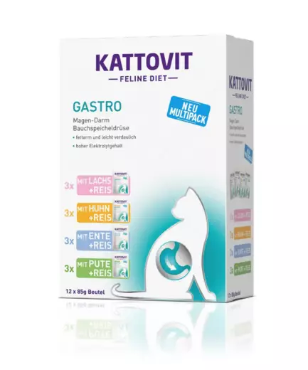 Kattovit Gastro Multipack 12x85g - Spezialnassfutter für Katzen - 4000158772640 - 1