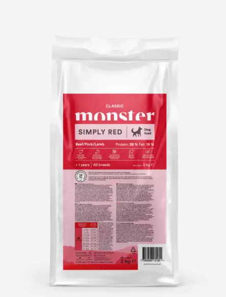 Monster Classic Simply Red 2kg - Monster Dry Dog Food - 7350040131251 - 1