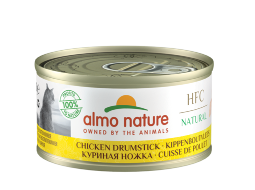 Almo Nature HFC Natural Cat Kycklingben till kattkompletterande foder 70g - Våtmat i burk för katt - 8001154120851 - 1