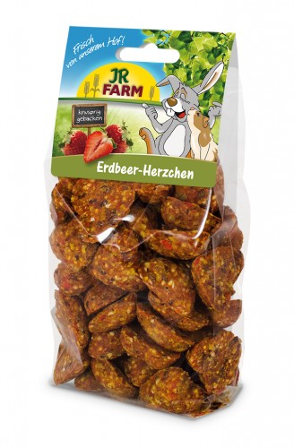 Jr. Farm Strawberry Hearts Small Animal Treat 150g - Rabbit and Rodent Treats - 4024344162671 - 1