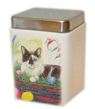 Keramisk godisburk för katt 15cm med lock - Djurrelaterade produkter - 6430035772001 - 1