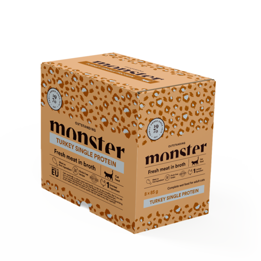 Monster Cat Adult Kalkon 8x85g kattens våtmats - Våtmat multipack - 7350040124901 - 0