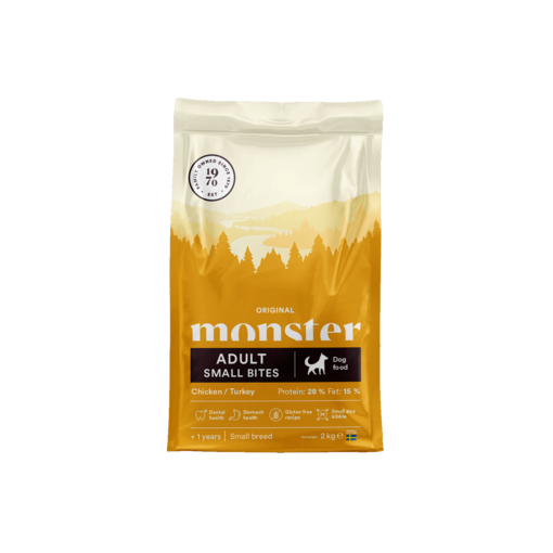 Monster Dog Original Adult Small Bites 2kg - Monster Dry Dog Food - 7350040125441 - 1