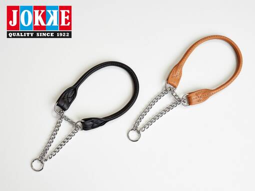 Jokke Rondo Halsschlaufe Braun für Hunde - Halsbänder mit halber Zugkraft für Hunde - 6417114332981 - 1