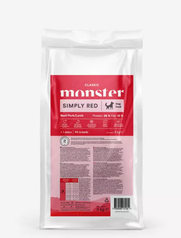 Monster Classic Simply Red 2kg - Monster Dry Dog Food - 7350040131251 - 1