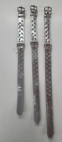 Kesomaa Lederhalsband Silberbeschichtet mit Schmucknieten - Hunde Lederhalsbänder - KESO52 - 1