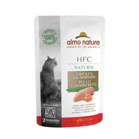 Almo Nature HFC Chicken+ Shrimp 55g - Våtfodertunnor - 8001154124392 - 1