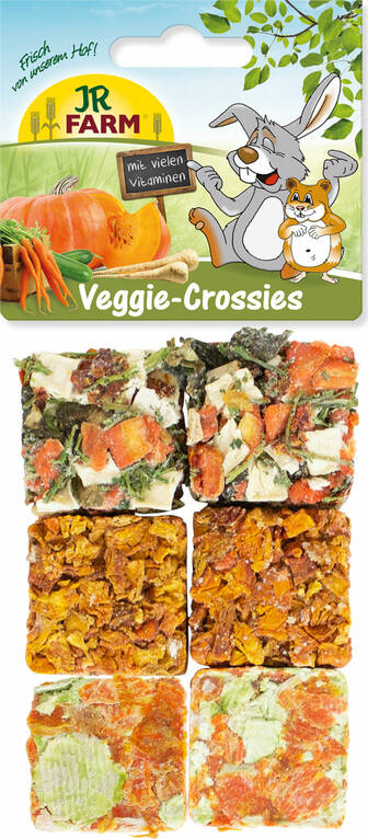 Jr. Farm Veggie-Crossies Grönsakskex för smådjur 100g - Godisarer för kaniner och smådjur - 4024344227882 - 1