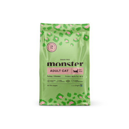 Monster Grain Free Adult Cat Turkey/Chicken Food - Monster Dry Food - 7350040125632 - 1