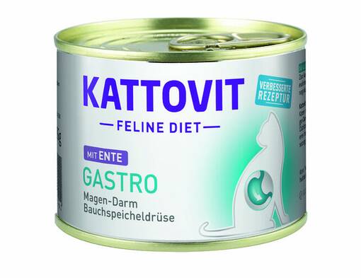 KATTOVIT Gastro Ente Nassfutter für Katzen 185g - Spezialnassfutter für Katzen - 4000158780492 - 1