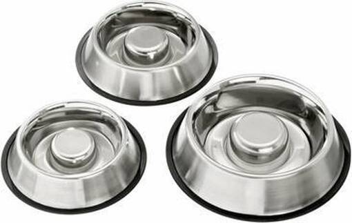 Karlie Slim&Slow Hund och Katt Foderskål för att motverka snabäting - Hundens metallskålar - 4016598432082 - 1