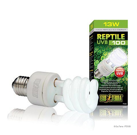Exoterra Reptile UVB 100 13W E27 Lamp - Terrarium Lighting and Heating - 015561221863 - 1