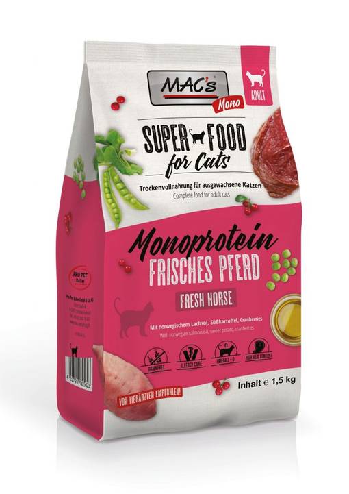 MAC's Superfood for Cats Mono Horse Dry Food - Specialized Dry Cat Food - 4027245805623 - 1