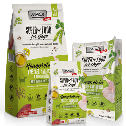MACs Superfood for Dogs Adult Dry Food Mono Rabbit - Specialty Dry Foods - 4027245903343 - 1