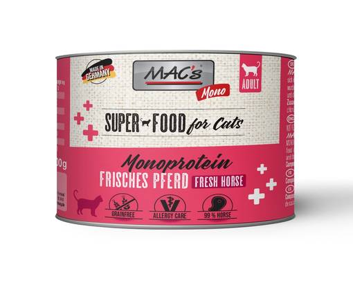 MAC’s Cat Monoprotein Horse Wet Food 200g - Specialty Wet Cat Food - 4027245008383 - 2