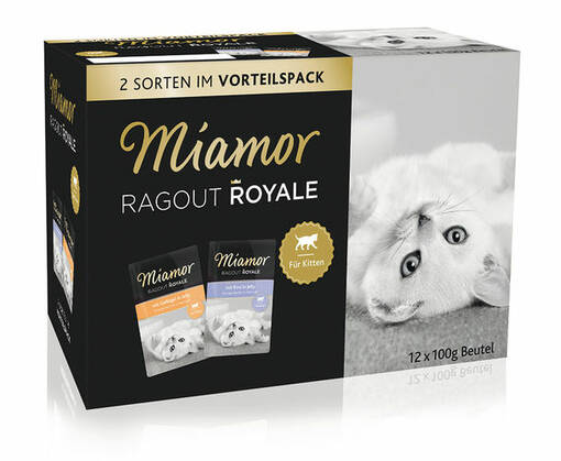 Miamor Ragout Royales Kitten Variety Pack: Chicken and Beef in Jelly Wet Cat Food 12x100g - Wet Cat Food Multipacks - 4000158740953 - 1
