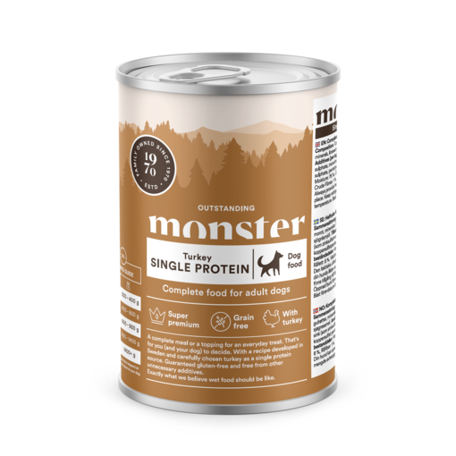 Monster Dog Adult Single Protein Pute - Hundnassfutter - 7350040124383 - 0