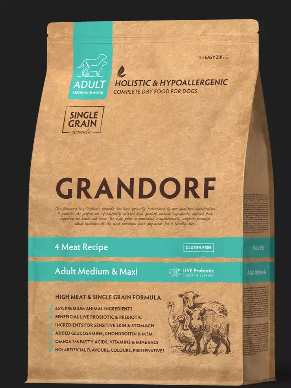 Grandorf D 4-meat Adult all 10kg - Specialtorkad mat - 5407007851133 - 1