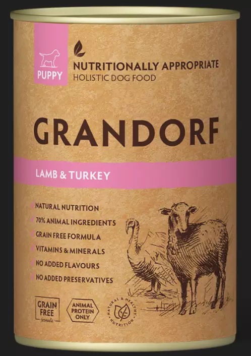 Grandorf D Puppy Lamb Turkey 400g - Hundens våtfoder - 5407007852123 - 1