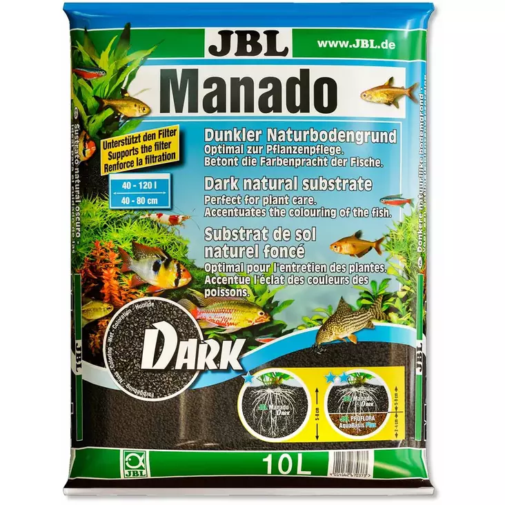 JBL Manado Dark 10 L Aquarium Substrate - Aquarium Sands - 4014162670373 - 1