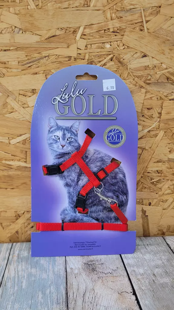 Lulu Gold Kattunge Sele och Koppel - Kattselefanter - 6420140019443 - 1