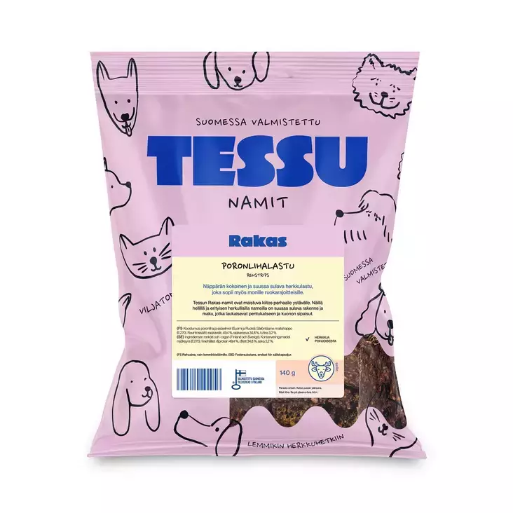 TESSU Poronlihalastu kuivattu 140g - Hundeleckerlis - 6420614793053 - 1