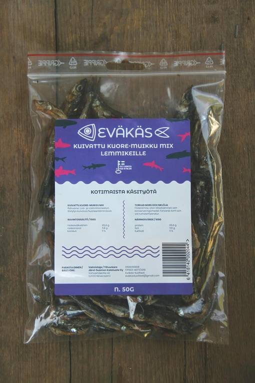Eväkäs Getrocknete Quappe-Mix für Haustiere 50g - Hundeleckerlis - 6418142002044 - 2