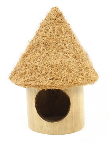 HappyPet Nature First Bamboo Tiki Hut for Small Animals - Rabbit and Rodent Nest Boxes and Accessories - 701029311404 - 1