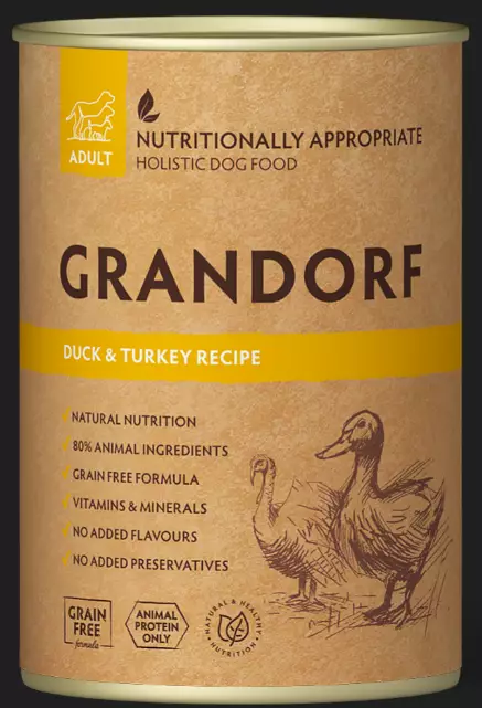 Grandorf D Duck Turkey 400g - Hundnassfutter - 5407007852154 - 1