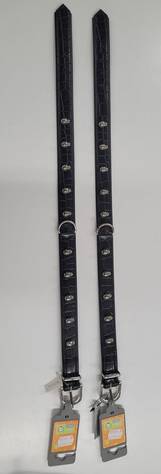 Hunter Läderhalsband med Dödskalledekorationer - Hundens läderhalsband - 4016739996015 - 1