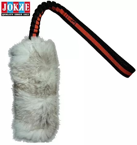 Jokke Kaninfleeceboj med elastiskt handtag och visselpipa - Hundträningsleksaker - 6417114741455 - 2