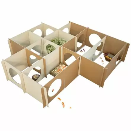 Jr Farm Cardboard Maze Activity for Small Animals, Rodents, and Rabbits - Rabbit and Rodent Toys and Enrichment - 4024344256295 - 1