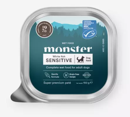 Monster Dog Sensitive White Fi Pate 150g - Hundens våtfoder - 7350040131435 - 1