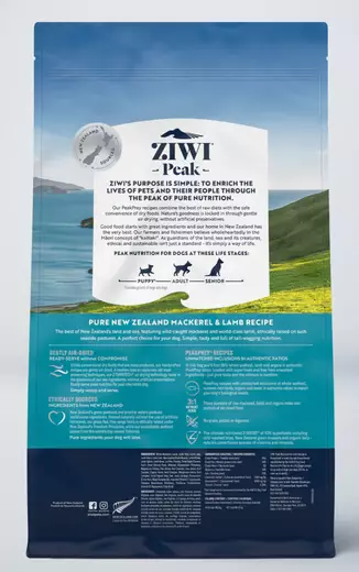 ZiwiPeak Mackerel-Lamb 2,5kg - Ziwipeak torrfoder - 9421016594115 - 2