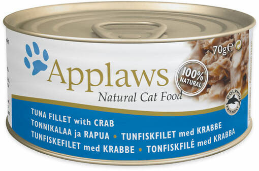 Applaws Tonfisk & Krabba kattens våtfoder 70g - Våtmat i burk för katt - 5060333434755 - 1