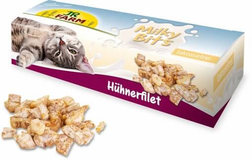 Jr. Farm Milky Bits Kycklingfilé kattgodis 40g - Kattens godis - 4024344228445 - 1