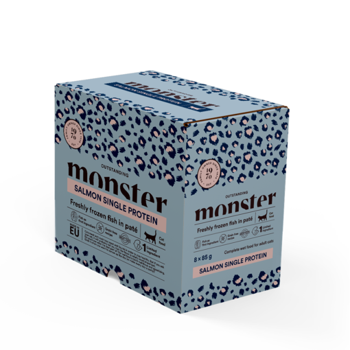 Monster Cat Adult Salmon 8x85g Wet Cat Food - Wet Cat Food Multipacks - 7350040124895 - 0