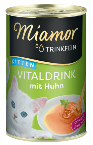 Miamor Trinkfein Vital Drink for Kittens with Chicken, Complementary Food 135ml - Cat Treats - 4000158743695 - 1