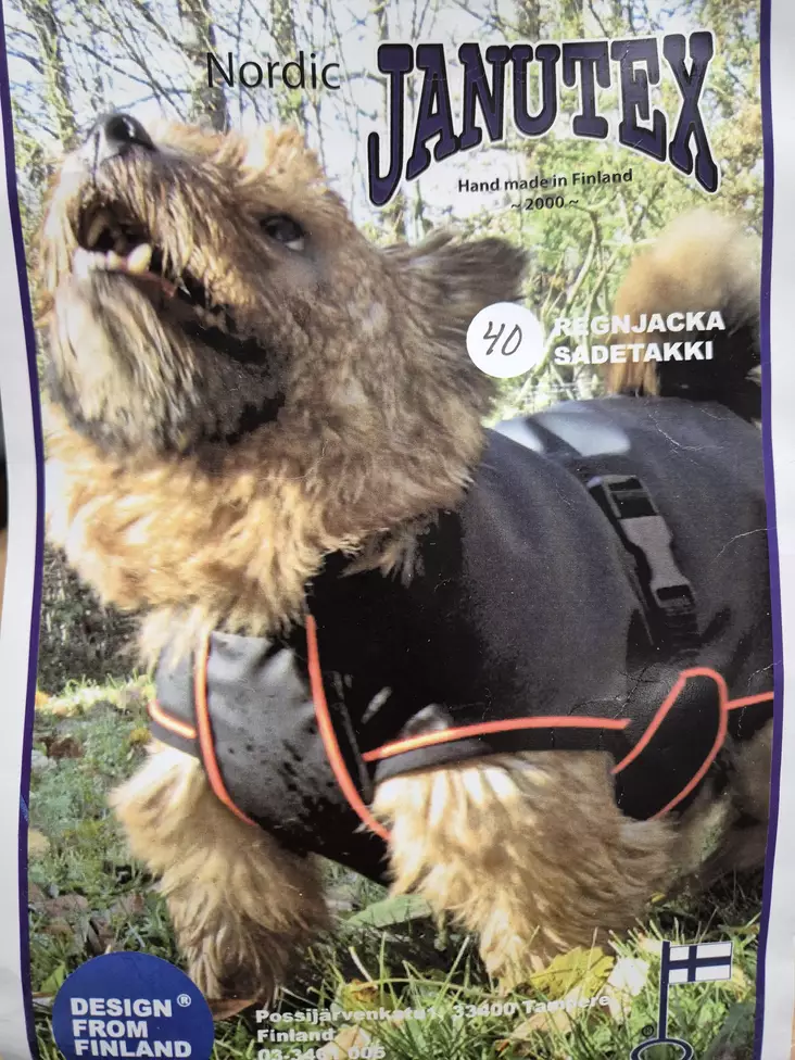 Janutex Svart-orange Regnjacka för Hundar - Hundjackor och overaller - SADETAKKI35 - 1