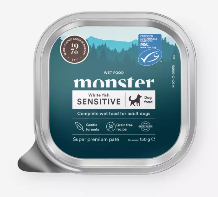 Monster Dog Sensitive White Fi Pate 150g - Hundens våtfoder - 7350040131435 - 1
