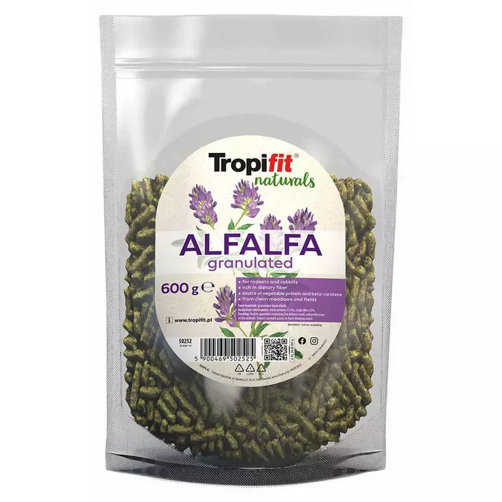 Tropifit Naturals Alfalfa Granulat 600g - Kost för gnagare - 5900469502525 - 1