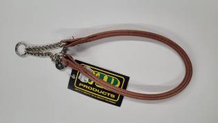 Wipet Halbzügel braunes Lederhalsband - Halsbänder mit halber Zugkraft für Hunde - 6430018070186 - 1