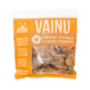 MUSH Vainu Kycklinghalsar torkad benbit 220g - Tuggben för hundar - 6430023294706 - 1
