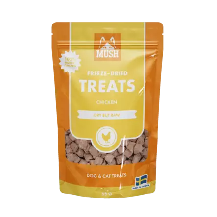 MUSH FRYSTORKADE GOTTBITAR KYCKLING 55 G Godis för katter och hundar - Hundgodis - 7350086571516 - 1