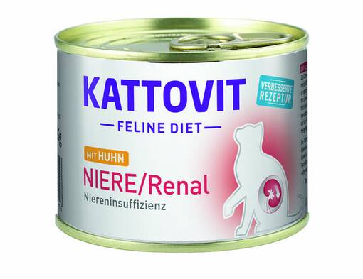 Kattovit Renal Chicken 185g - Developed Recipe for Cats with Kidney Issues - Specialty Wet Cat Food - 4000158780416 - 1